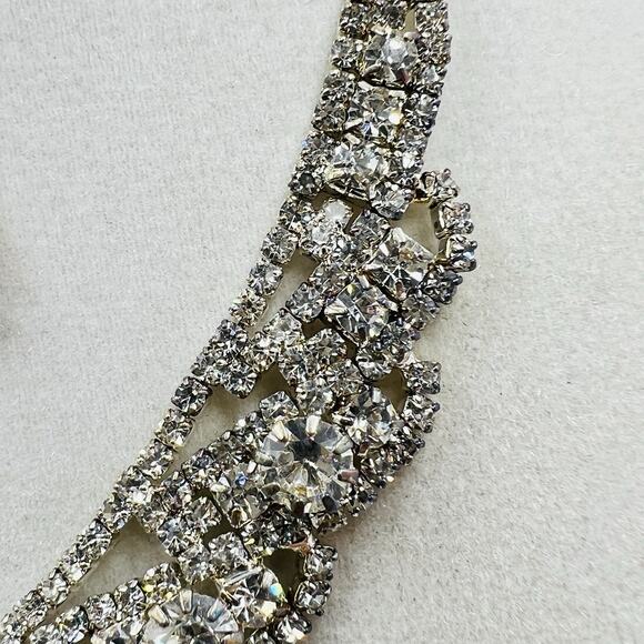 Maximalist Crystal Necklace And Earring Set Bridal Prom Homecoming Regencycore - Picture 5 of 7